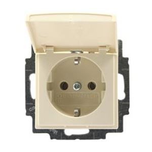 Розетка ABB Basic 55 слоновая кость SCHUKO 16А 250В с крышкой 2CKA002018A0351 20 EUK-92-507