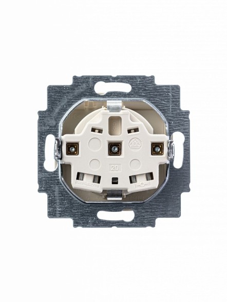 Розетка ABB Basic 55 слоновая кость SCHUKO 16А 250В с крышкой 2CKA002018A0351 20 EUK-92-507