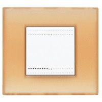 N4802AP LivingLight Рамка на 2 модуля Опаловый янтарь Bticino