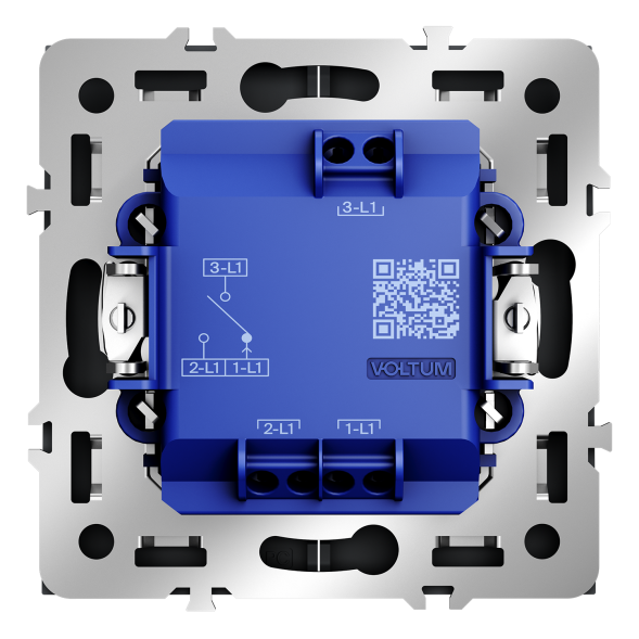 Выключатель встраиваемый VOLTUM S70 для жалюзи 10А, (графит)