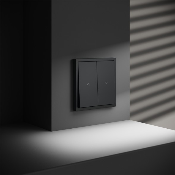 Выключатель встраиваемый VOLTUM S70 для жалюзи 10А, (графит)