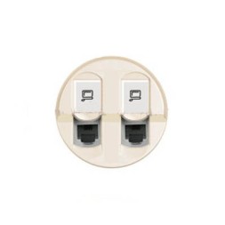 Лицевая панель розетки Legrand Celiane слоновая кость 2хRJ45 066236