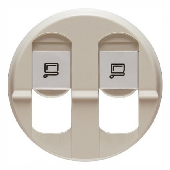 Лицевая панель розетки Legrand Celiane слоновая кость 2хRJ45 066236