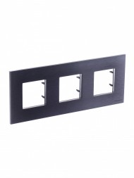 Рамка ABB Zenit Натуральная сталь 3 поста 2CLA227300N4001 N2273 OX