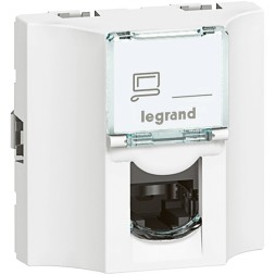 Розетка RJ45 Legrand Mosaic белая FTP кат5е медпр 078621