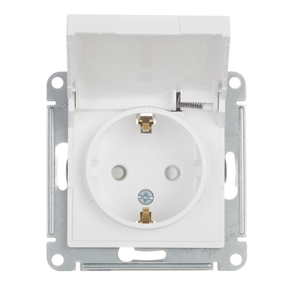 РОЗЕТКА с заземл. со шторк. с крышк., 16А, IP20, механизм, быстрозажим. клем., БЕЛЫЙ Schneider Electric Art Gallery GAL000146S