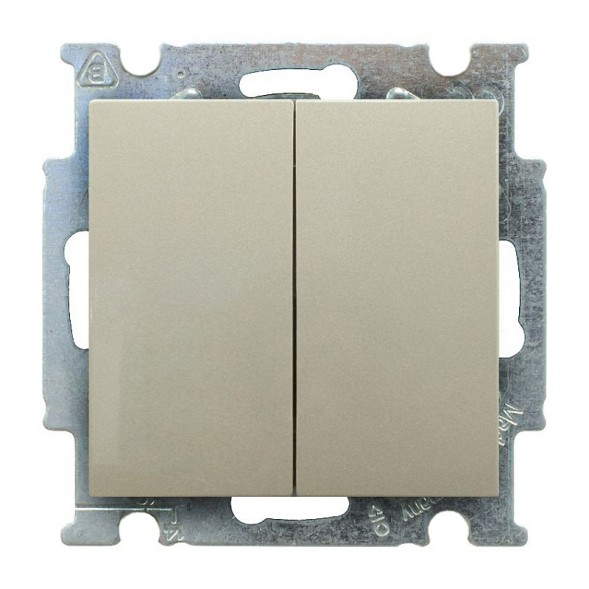 Механизм переключателя ABB Basic 55 шампань двухклавишный 1-полюсного переключателя с клавишей 2CKA001012A2171 2006/6/6 UC-93