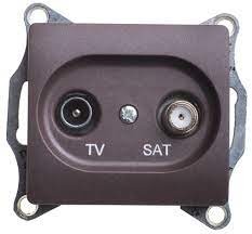 TV-SAT Розетка оконечная 1DB, механизм Schneider Electric Glossa Шоколад GSL000897