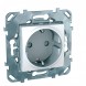Розетка Schneider Electric Unica белый с з\к со шторками (винтовой зажим) MGU5.037.18ZD