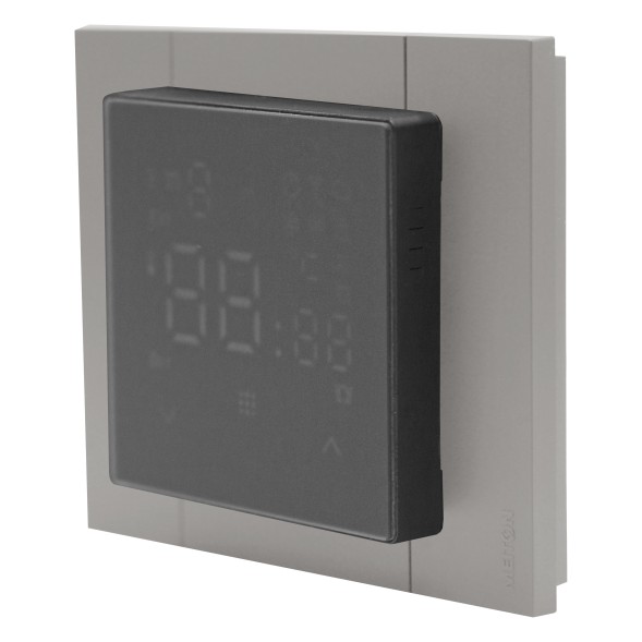 Регулятор теплого пола, TAG-Черный (ВИД С СЕРОЙ РАМКОЙ)