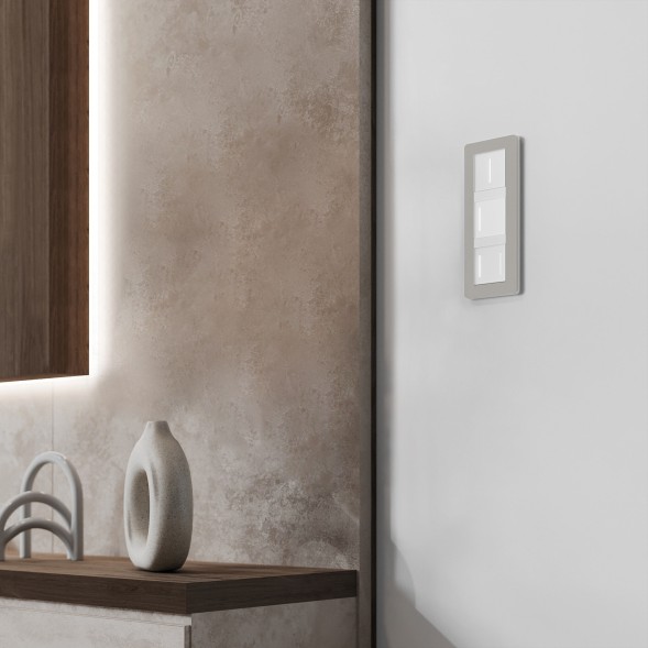 Рамка из поликарбоната на 3 поста Split дымчатый/белый, soft-touch Werkel W0033067