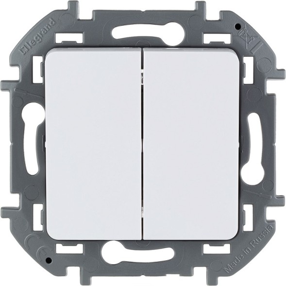 Выключатель двухклавишный 10 AX - 250 В Белый Legrand INSPIRIA 673620