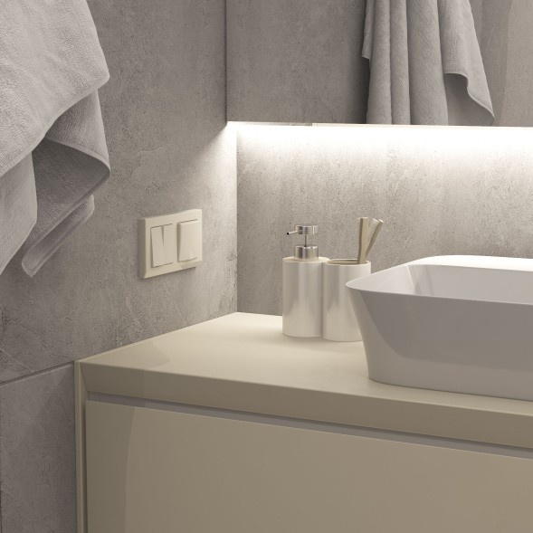 Рамка из поликарбоната на 2 поста Stark слоновая кость Werkel W0021803