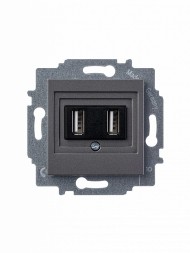 USB зарядка ABB Levit сталь двойная 2CHH290040A6069 5014H-A00040 69W