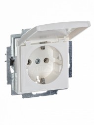 Розетка ABB Basic 55 альпийский белый SCHUKO 16А 250В с крышкой 2CKA002018A0350 20 EUK-94-507