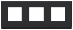 Рамка Schneider Electric Unica Pure Каучук / Антрацит 3 поста NU600682