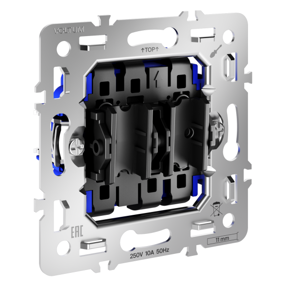 Механизм проходного переключателя двухклавишного 10А, S70