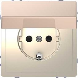 Розетка Merten D-Life шампань 16а с з/к и крышкой ip20 MTN2310-6051