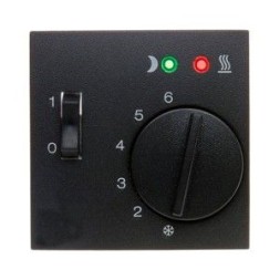 Центральная панель Berker R.1 антрацит, матовый с регулирующей кнопкой, клавишей и линзами 16721606