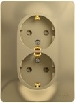 Розетка двойная с заземлением со шторками, 16А, в сборе Schneider Electric Glossa Титан GSL000426