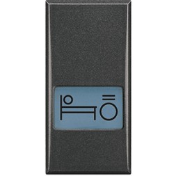 Клавиша Bticino Axolute антрацит &quot;Свет кровать&quot; 1 модуль HS4921BL