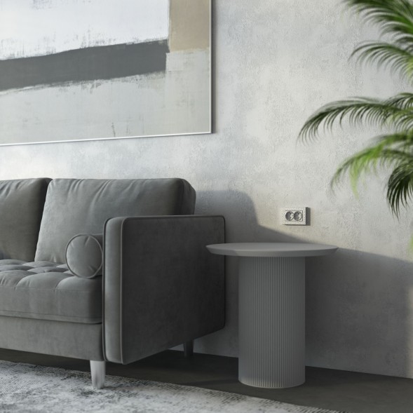 Розетка двойная с заземлением (Hammaer серебряный) W1272006