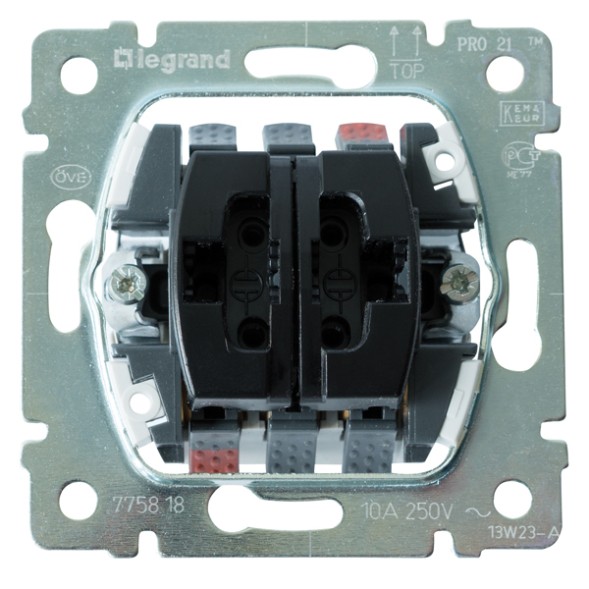 Выключатель Legrand Galea Life кнопочный двухклавишный PRO21 775818
