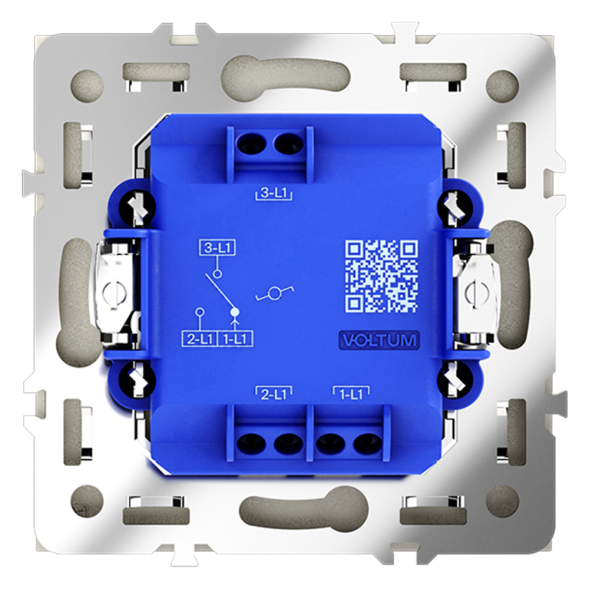 Проходной переключатель встраиваемый VOLTUM S70 одноклавишный 10А, (сталь)