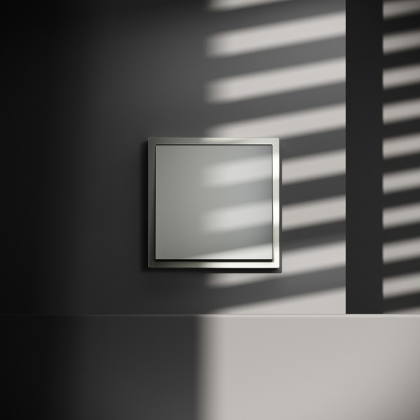 Проходной переключатель встраиваемый VOLTUM S70 одноклавишный 10А, (сталь)