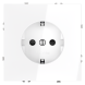 Розетка встраиваемая VOLTUM S70 с заземлением и защитными шторками, 16А, (белый глянцевый)