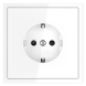 Розетка встраиваемая VOLTUM S70 с заземлением и защитными шторками, 16А, (белый глянцевый)