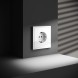 Розетка встраиваемая VOLTUM S70 с заземлением и защитными шторками, 16А, (белый глянцевый)