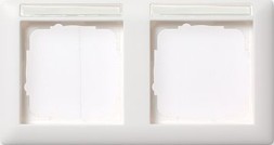 Рамка Gira Standard 55 Белый глянцевый, с полем для надписи 2 поста 109203