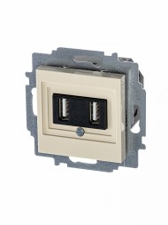 USB зарядка ABB Levit слоновая кость двойная 2CHH290040A6017 5014H-A00040 17W