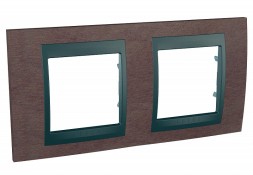 Рамка Schneider Electric Unica Top Дерево / Графит 2 поста MGU66.004.2M4
