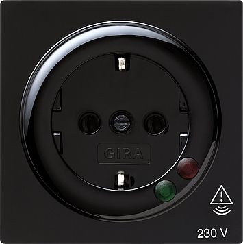 Розетка Gira S-color Черный с защитой от перенапряжения 045147