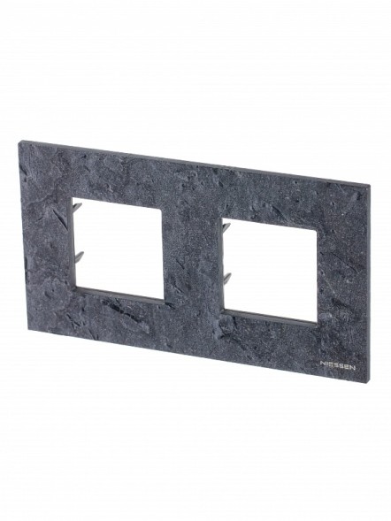 Рамка ABB Zenit Натуральный сланец 2 поста 2CLA227200N2201 N2272 PZ