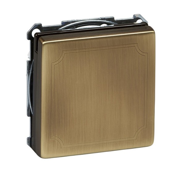 Механизм розетки Merten Artec античная латунь с заземлением со шторками крышками MTN2310-4143