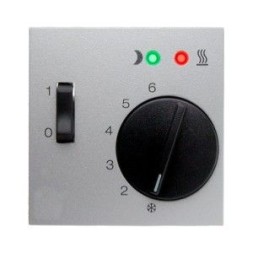 Центральная панель Berker R.1 алюминий, матовый с регулирующей кнопкой, клавишей и линзами 16721404