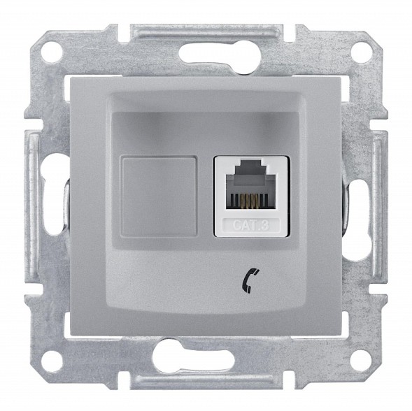 Телефонная розетка Schneider Electric Sedna алюминий SDN4101160