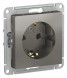 Розетка Schneider Electric Atlasdesign Сталь с заземлением, 16А, механизм ATN000943