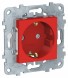 Розетка Schneider Electric Unica Studio Красный с заземлением, со шторками, винтовой зажим, 16 А, 250 В NU503703