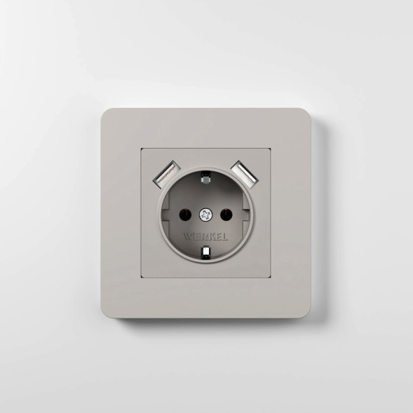 Рамка из поликарбоната на 1 пост Split дымчатый/белый, soft-touch Werkel W0013067