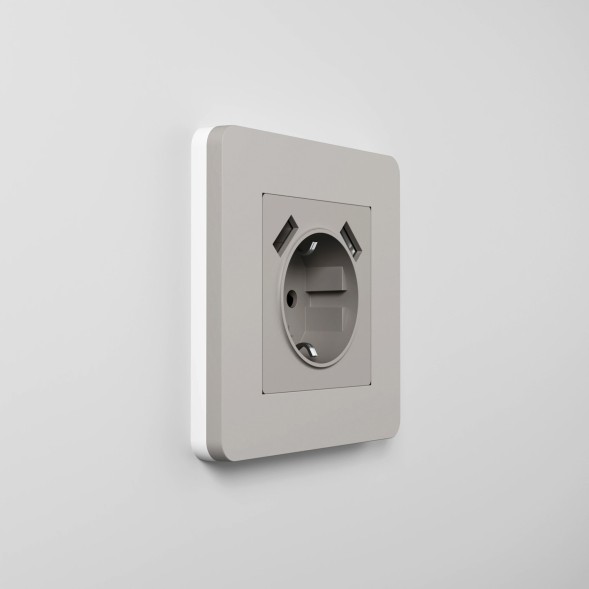 Рамка из поликарбоната на 1 пост Split дымчатый/белый, soft-touch Werkel W0013067