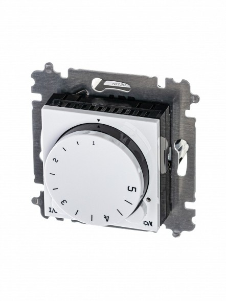 Терморегулятор ABB Levit белый / дымчатый чёрный с поворотной ручкой 16А 2CHH920003A6062 3292H-A00003 62W