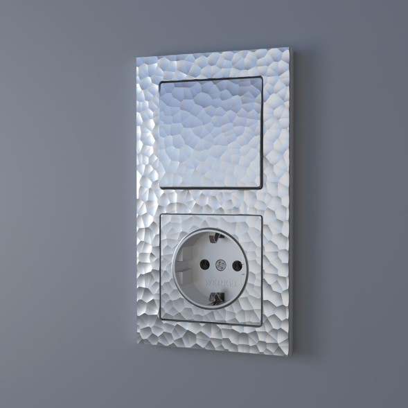 Розетка с заземлением (Hammaer серебряный) Werkel W1271006