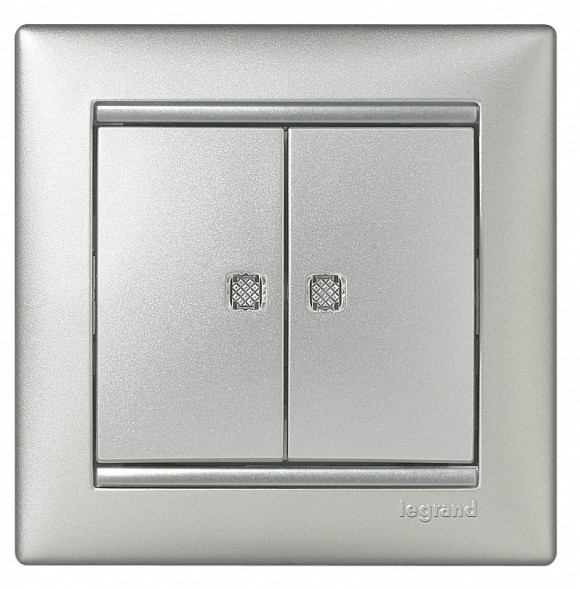 Выключатель Legrand Valena 2-х клавишный с индикацией на каждую клавишу 770213