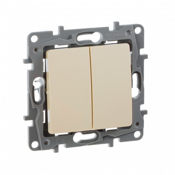 Выключатель/переключатель Legrand Etika слоновая кость двухклавишный 10 A 250 В~ 672312