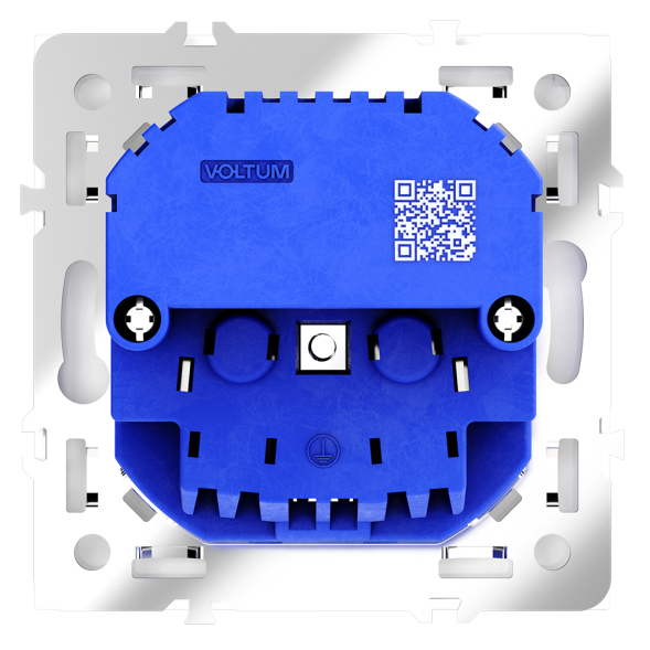 Розетка встраиваемая VOLTUM S70 с заземлением и защитными шторками, 16А, с USB, A+С, (белый глянцевы