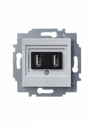 USB зарядка ABB Levit серый двойная 2CHH290040A6016 5014H-A00040 16W
